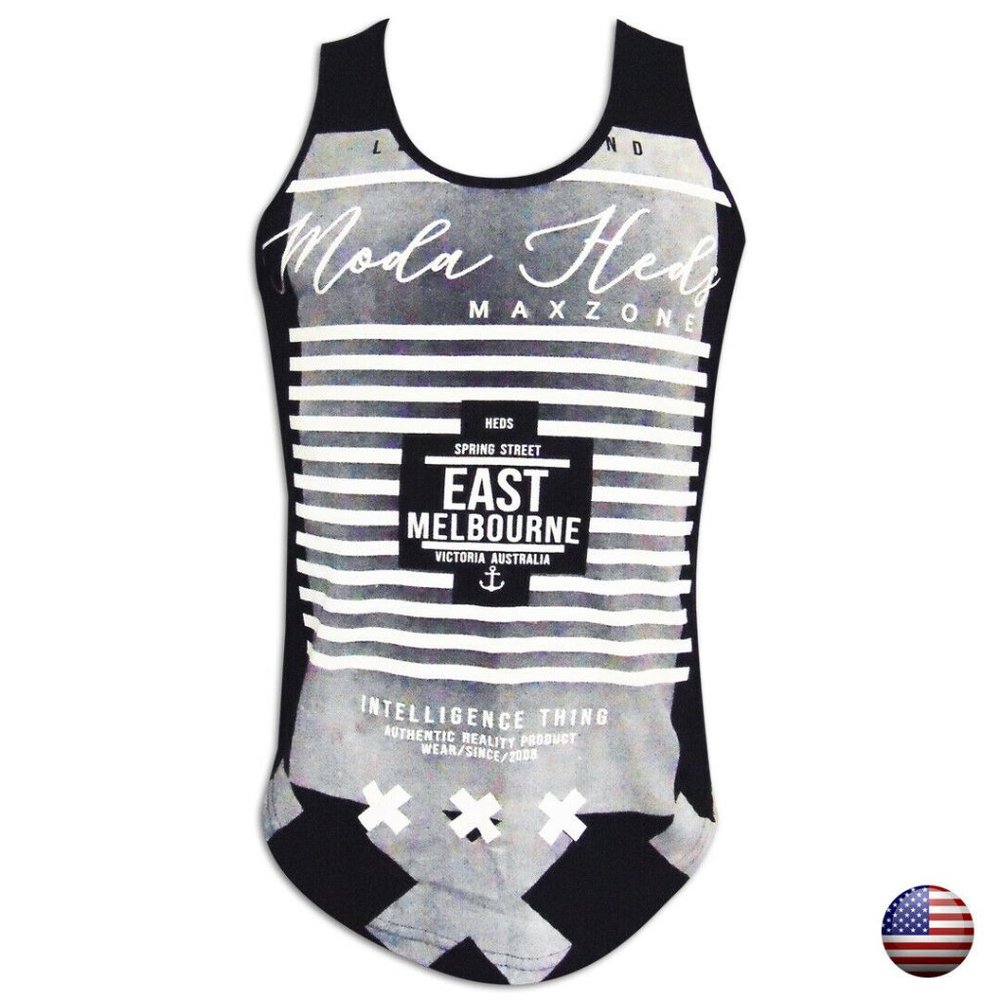 MODA HEDS AUSTRALIA MEN'S BLACK TANK TOP SIZE M
